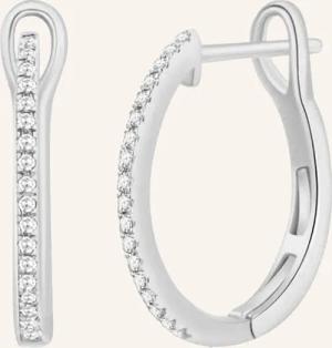 Leaf Creolen CIRCLE S aus 18 Karat Weißgold mit Diamanten