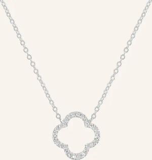 Leaf Halskette CLOVER aus 18 Karat Weißgold mit Diamanten