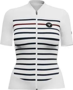 LeBram Ventoux Damen Kurzarmtrikot Limitierte Auflage Weiß Blau Bordeaux