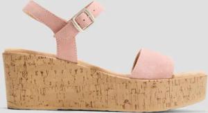 Leder-Sandalen mit Keilabsatz