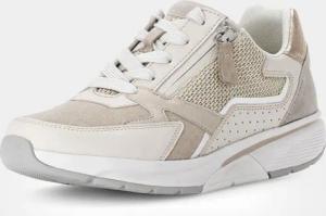 Leder-Sneaker mit Reißverschluss - weiß / beige - Gr. 4,5 von Goldner Fashion