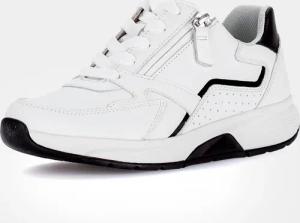 Leder-Sneaker mit Reißverschluss - weiß / schwarz - Gr. 5 von Goldner Fashion