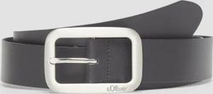 Ledergürtel mit rechteckiger Rahmenschließe und Logo-Details