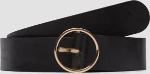 Ledergürtel mit runder Schnalle mit Logo-Gravuren