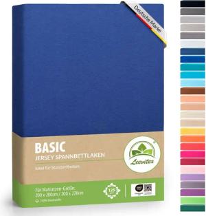 leevitex® Spannbettlaken Jersey aus 100% Baumwolle, für Kinder- & Standardmatratzen, Jersey, Gummizug: rundum, 100% Baumwolle, anschmiegsam & dehnbar, diverse Größen und Farben