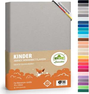 leevitex® Spannbettlaken Jersey aus 100% Baumwolle, für Kinder- & Standardmatratzen, Jersey, Gummizug: rundum, 100% Baumwolle, anschmiegsam & dehnbar, diverse Größen und Farben