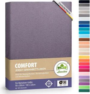leevitex® Spannbettlaken Premium 170g/m², Gummizug: rundum, schwer und dick, 100% Jersey-Baumwolle, auch Boxspringbett geeignet