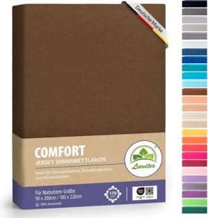 leevitex® Spannbettlaken Premium 170g/m², Gummizug: rundum, schwer und dick, 100% Jersey-Baumwolle, auch Boxspringbett geeignet