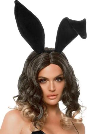 Leg Avenue Kostüm Biegbare Hasenohren schwarz, Verstellbare Ohren für individuelle Bunnys