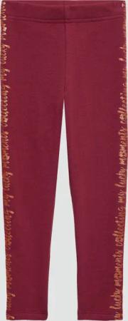 Leggings aus Thermofleece mit Glitzer-Print
