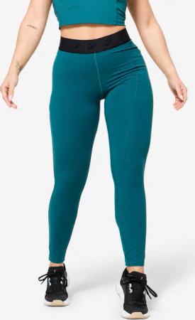 Leggings Damen Elastikbund - blaugrün