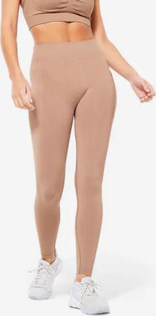 Leggings Damen nahtlos Push-up-Effekt hoher Taillenbund - braun