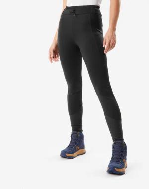 Leggings Damen warm wasserabweisend Wandern - NH500 schwarz