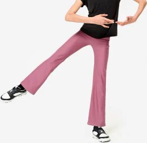 Leggings Mädchen ausgestellt hoher Taillenbund - violett