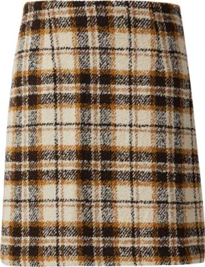 Leicht gefütterter Bouclé-Rock mit Karo-Muster