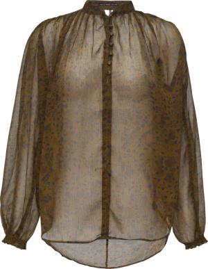 Leicht transparente Chiffonbluse mit Puffärmeln