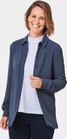 Leichte Blusenjacke in pflegeleichter Qualität - blau - Gr. 19 von Goldner Fashion