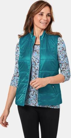 Leichte Steppweste mit Stehkragen - türkis - Gr. 24 von Goldner Fashion