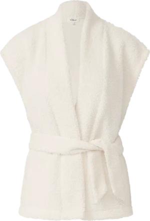 Leichte Teddyplüsch-Weste mit Gürtel