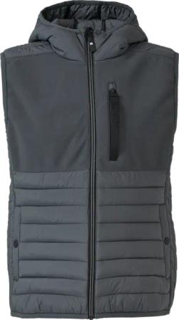 Leichte Weste aus Materialmix mit Kapuze