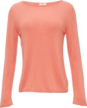 Leichter Feinstrickpullover mit Rollkante