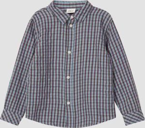 Leichtes Baumwollhemd mit Struktur und All-over-Print