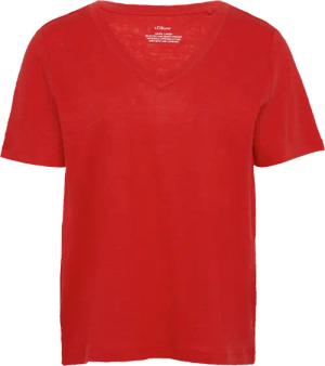 Leichtes T-Shirt aus Leinen mit V-Ausschnitt