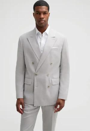 Leinen-Mix-Sakko Ashton, hellgrau