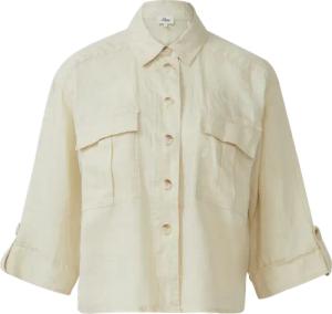 Leinen-Overshirt im Relaxed Fit mit weiten 3/4-Ärmeln