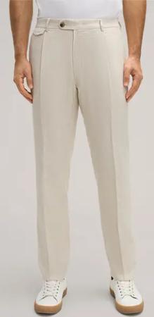 Leinenmix-Baukasten-Hose Silvi mit Bundfalte in Beige