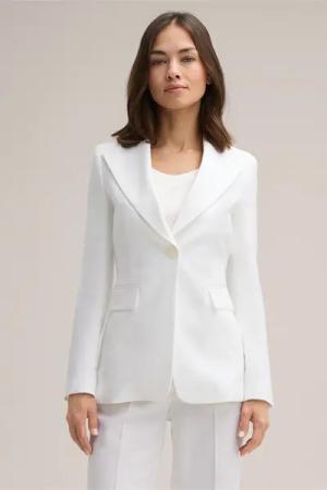 Leinenmix-Blazer in Weiß