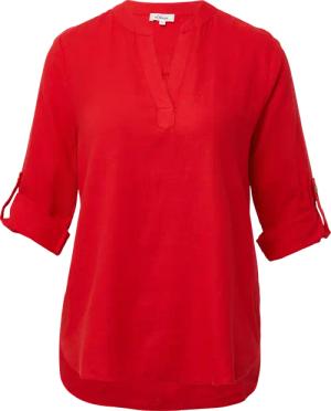 Leinenmix-Bluse mit Turn-up