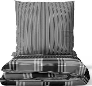 Leonado Vicenti Bettwäsche Baumwolle 135x200, 155x220, 200x200 oder 200x220, Renforcé, 2 teilig, gestreift kariert mit Reißverschluss