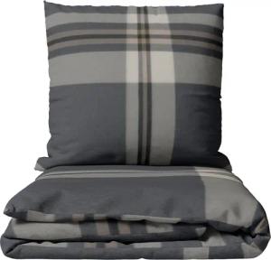Leonado Vicenti Bettwäsche Feinbiber flauschig warm, Biber, 4 teilig, Gestreiftes Set in Grau warm