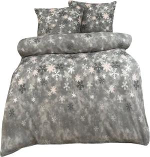 Leonado Vicenti Bettwäsche Winter flauschig warm, Fleece, 3 teilig, Thermofleece kuschelig weich, Schneeflocken