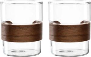 LEONARDO Becher NOVO LEGNO, 2er Set, 2-tlg., Glas, Holz, Becher mit Holzspange