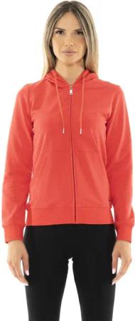 Leone Basic ungebürstetes Damen-Sweatshirt mit Kapuze und Reißverschluss