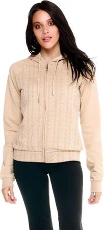 Leone Damen-Kapuzenpullover mit durchgehendem Reißverschluss, Grau