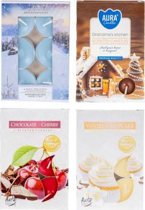 Levandeo® Duftkerze, 24 Kerzen 4x6 Stück Weihnachtsdüfte Weihnachtlich Duftkerzen