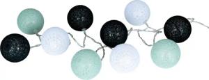 Levandeo® Lichterkette, 10er Lichterkette LED Ø6cm Kugeln Girlande Lampions Baumwolle