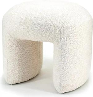 LEVEN Lifestyle Sitzhocker Hocker NAWASAHI Fußhocker Bouclé Stoff beige oder taupe