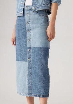 Levi's® Midirock BUTTON MIDI SKIRT PAT mit Knopfleiste