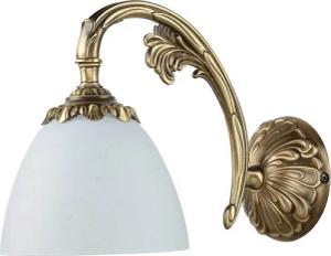 Licht-Erlebnisse Wandleuchte BEATRICE, ohne Leuchtmittel, Wandlampe Wohnzimmer massives Messing Glas E14 Jugendstil Premium