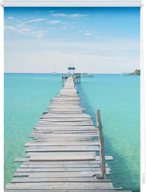 Lichtblick Rollo Klemmfix, ohne Bohren, blickdicht, El Mar - Blau