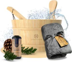 Liebenstein Sauna-Aufgussset Sauna Set - 3 teiliges "Komplettset" - hochwertiges Sauna Zubehör Set (3-tlg)