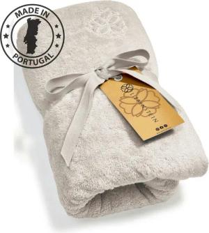 Liebenstein Saunatuch Premium Wellnesstuch aus Baumwolle, (1-St), Weiches Handtuch in Sandgrau, 70x200cm