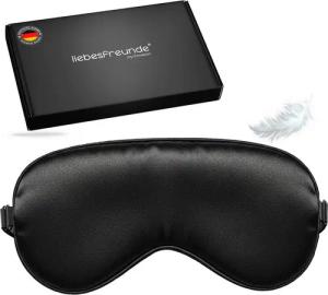 Liebesfreunde Schlafmaske Augenmaske aus edlem Satin, schwarz, 1-tlg., blickdicht