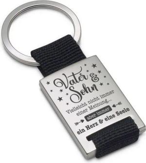 Lieblingsmensch Schlüsselanhänger Ein Herz und eine Seele Vater - Sohn-tolles Geschenk &Glücksbringer (Schlüsselanhänger mit Gravur, inklusive Schlüsselring), Robuste und filigrane Lasergravur