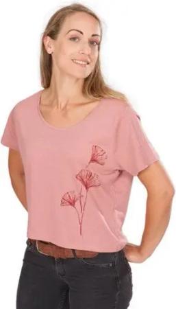 Life-Tree Ecovero Shirt für Damen "Ginkgo" in Mulberry/Dusty Pink