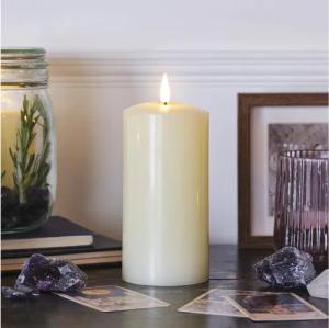 Lights4fun LED-Kerze TruGlow® LED Kerze Echtwachs 15cm